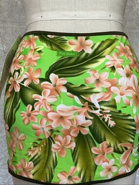 Women’s Floral Swim Coverup Skirt in Bright Green
